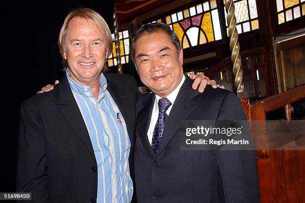 Glenn Wheatley and John So attend the launch of the third Melbourne International Music Festival at The Famous Spiegeltent November 9, 2004 in...