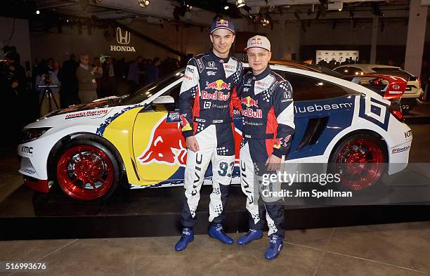 The 2016 Civic Red Bull Global Rallycross racecar team at the 2016 Honda Civic Tour Artists Announcement and Honda Civic North America Launch Event...