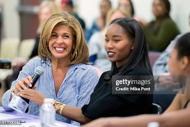 Hoda Kotb and Damaris Lewis attend the 10th Annual Garden Of Dreams Talent Show rehearsals at Radio City Music Hall on March 22, 2016 in New York...