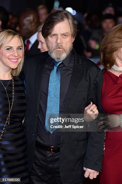 Mark Hamill arrives for the European Premiere of 'Batman V Superman: Dawn Of Justice' at Odeon Leicester Square on March 22, 2016 in London, England.