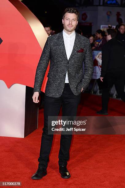 Rick Edwards arrives for the European Premiere of 'Batman V Superman: Dawn Of Justice' at Odeon Leicester Square on March 22, 2016 in London, England.