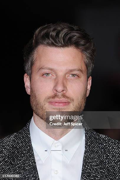 Rick Edwards arrives for the European Premiere of 'Batman V Superman: Dawn Of Justice' at Odeon Leicester Square on March 22, 2016 in London, England.