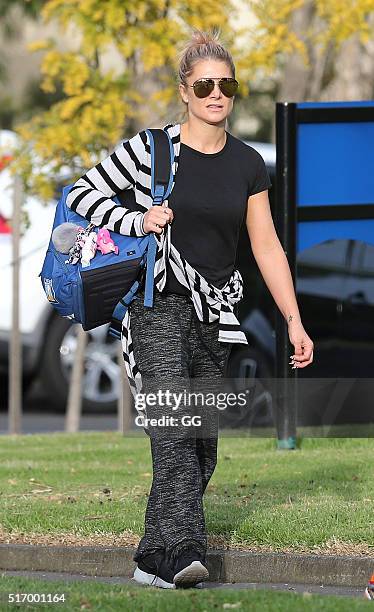 Natalie Bassingthwaighte is seen on March 23, 2016 in Melbourne, Australia.