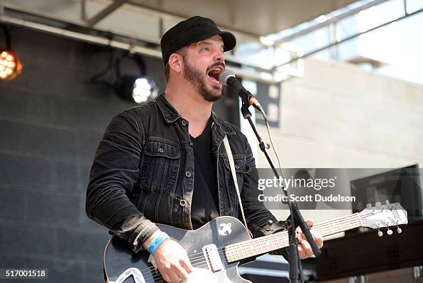 Singer Chris Vos of The Record Company performs onstage during the Rachael Ray Feedback SXSW party at Stubbs on March 19, 2016 in Austin, Texas.