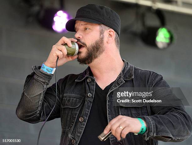 Singer Chris Vos of The Record Company performs onstage during the Rachael Ray Feedback SXSW party at Stubbs on March 19, 2016 in Austin, Texas.