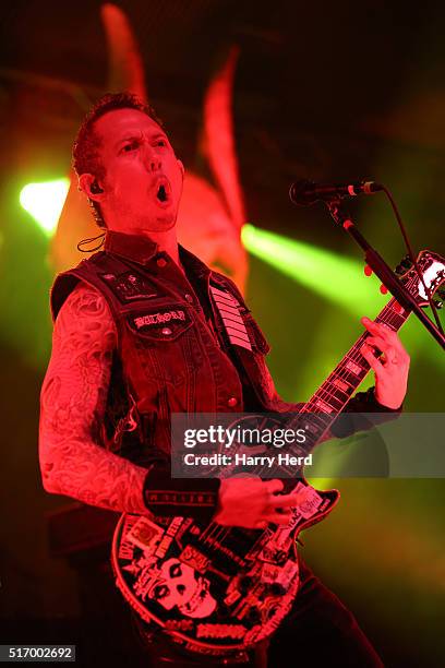 Matt Heafy of Trivium performs at Portsmouth Pyramids on March 22, 2016 in Portsmouth, England.