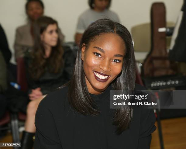 Model/dancer Damaris Lewis attends the 10th annual Garden of Dreams talent show rehearsals held at Radio City Music Hall on March 22, 2016 in New...