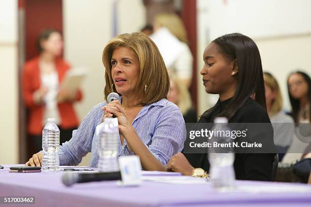 Television journalist Hoda Kotb attends the 10th annual Garden of Dreams talent show rehearsals held at Radio City Music Hall on March 22, 2016 in...