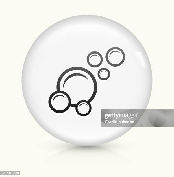 bubbles icon on white round vector button - soap bubble white background stock illustrations