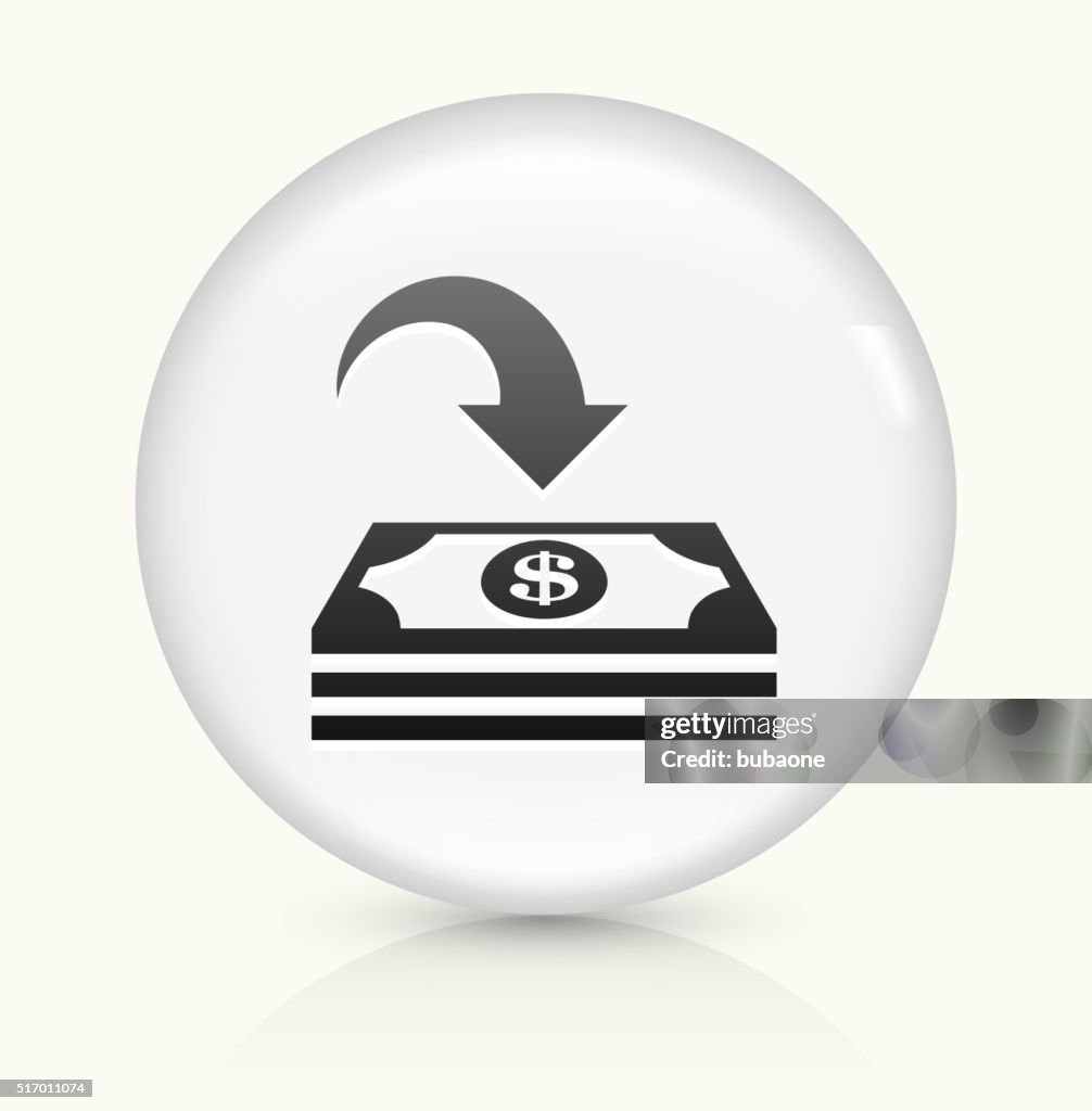 Money Deposit icon on white round vector button