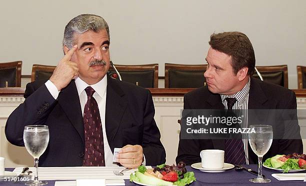 Lebanese Prime Minister Rafik Hariri has a breakfast meeting with members of the US House of Repesentatives Foreign Affairs Committee including Rep....