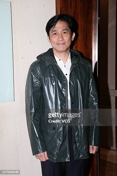 Actor Tony Leung Chiu Wai arrives at an annual dinner of a film company on March 22, 2016 in Hong Kong, China.