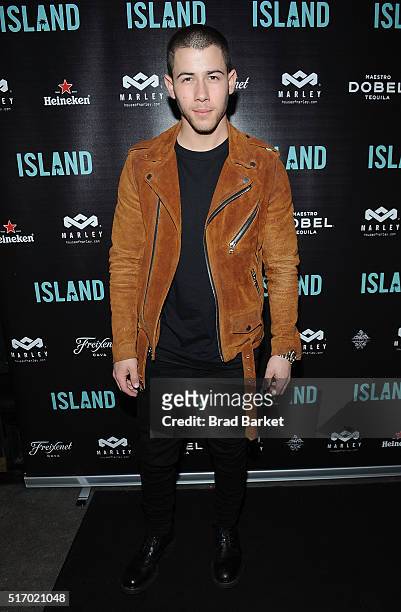 Musician Nick Jonas attends Island Records' "Island Life" Second Anniversary Party At Avenue NYC at Avenue on March 22, 2016 in New York City.