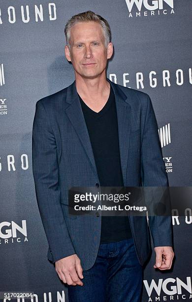 Actor Reed Diamond arrives for the Premiere Of WGN America's "Underground" at The Theatre At The Ace Hotel on March 2, 2016 in Los Angeles,...