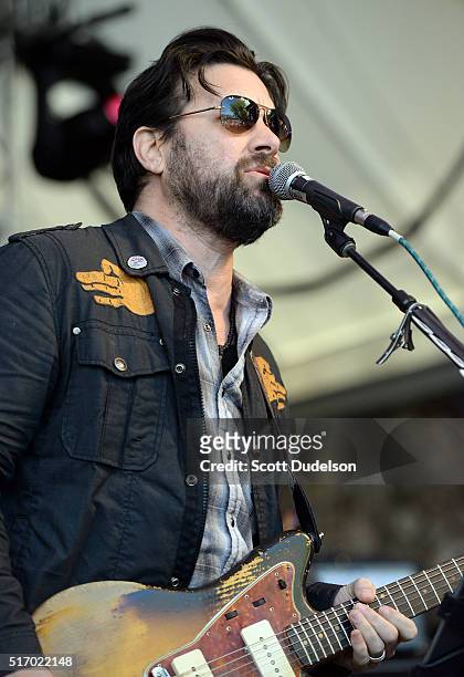 Singer Bob Schneider performs onstage during the Rachael Ray Feedback SXSW party at Stubbs on March 19, 2016 in Austin, Texas.
