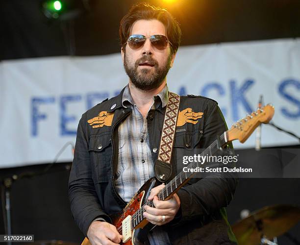 Singer Bob Schneider performs onstage during the Rachael Ray Feedback SXSW party at Stubbs on March 19, 2016 in Austin, Texas.