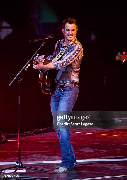 Easton Corbin performs during The Storyteller Tour 2016 at The Palace of Auburn Hills on March 22, 2016 in Auburn Hills, Michigan.