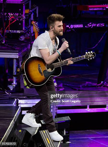 Colton Swon of the Swon Brother performs during The Storyteller Tour 2016 at The Palace of Auburn Hills on March 22, 2016 in Auburn Hills, Michigan.