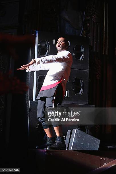 Kirk Franklin performs his "Twenty Years In One Night" show at Kings Theatre on March 22, 2016 in New York City.
