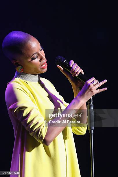 Latice Crawford opens when Kirk Franklin performs his "Twenty Years In One Night" show at Kings Theatre on March 22, 2016 in New York City.