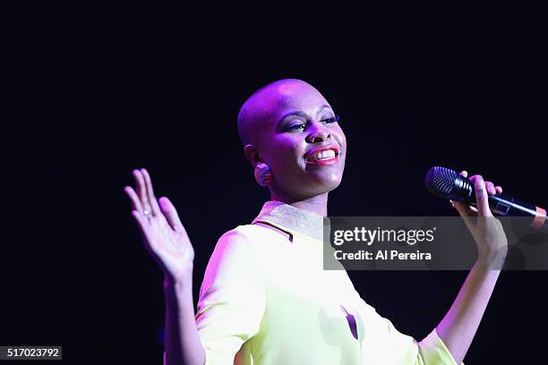 Latice Crawford opens when Kirk Franklin performs his "Twenty Years In One Night" show at Kings Theatre on March 22, 2016 in New York City.