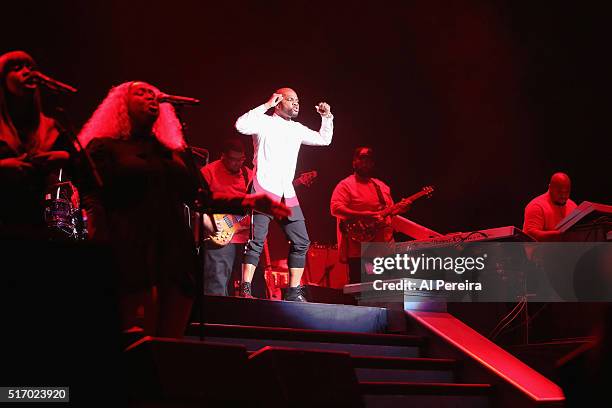 Kirk Franklin performs his "Twenty Years In One Night" show at Kings Theatre on March 22, 2016 in New York City.