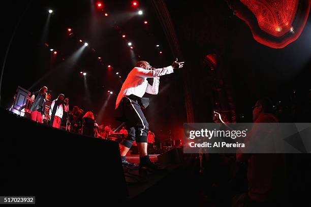 Kirk Franklin performs his "Twenty Years In One Night" show at Kings Theatre on March 22, 2016 in New York City.