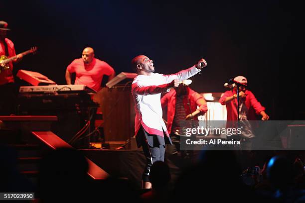 Kirk Franklin performs his "Twenty Years In One Night" show at Kings Theatre on March 22, 2016 in New York City.