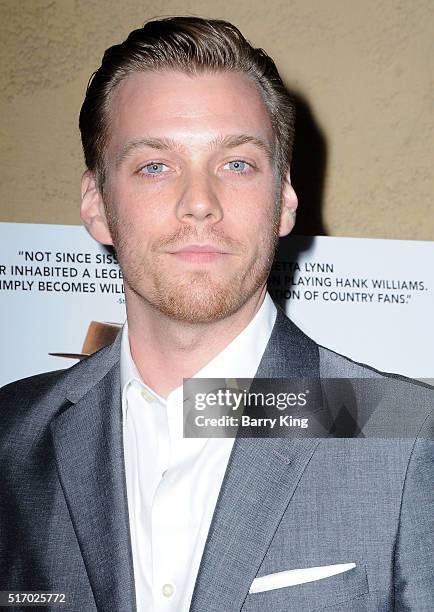 Actor Jake Abel attends the premiere of Sony Pictures Classics' 'I Saw The Light' at the Egyptian Theatre on March 22, 2016 in Hollywood, California.