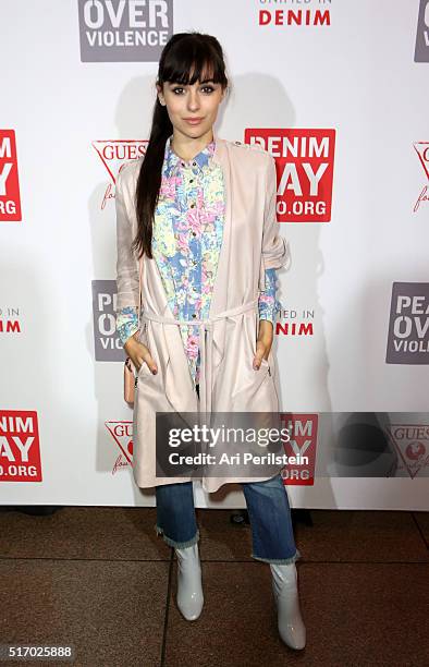 Internet personality Marta Pozzan attends the GUESS Foundation and Peace Over Violence Denim Day Cocktail Event at at MOCA Grand Avenue on March 22,...