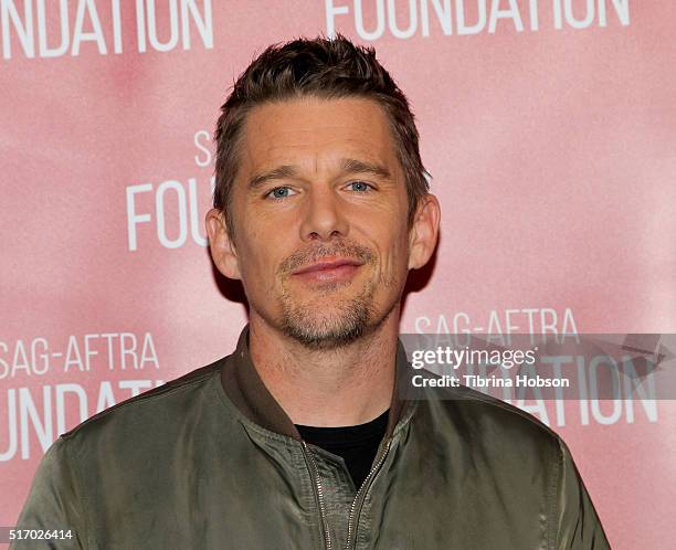 Ethan Hawke attends the SAG-AFTRA Foundation Conversations for 'Born To Be Blue' at SAG-AFTRA Foundation on March 22, 2016 in Los Angeles, California.