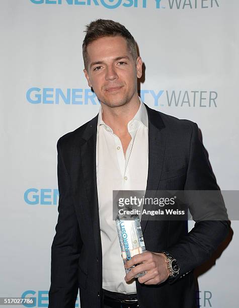 Host Jason Kennedy arrives at the Generosity Water Launch at Montage Beverly Hills on March 22, 2016 in Beverly Hills, California.