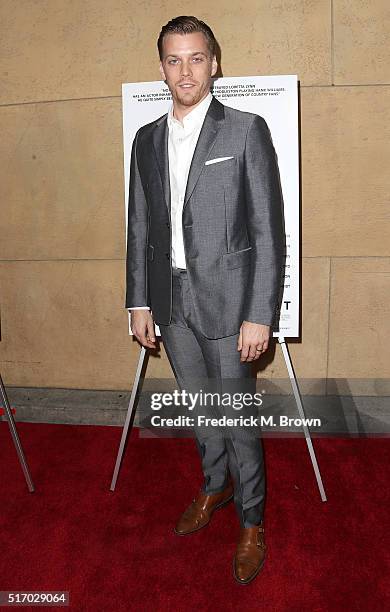 Actor Jake Abel attends the premiere of Sony Picture Classics' "I Saw the Light" at the Egyptian Theatre on March 22, 2016 in Hollywood, California.