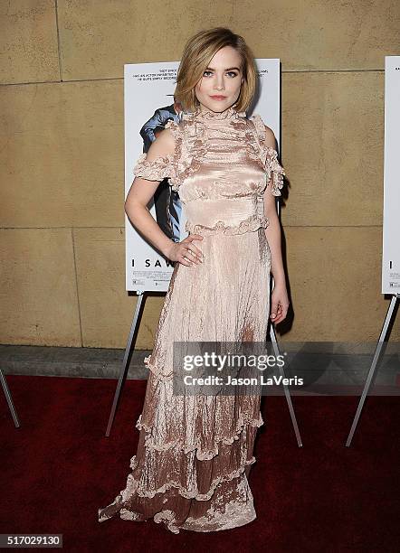 Actress Maddie Hasson attends the premiere of "I Saw The Light" at the Egyptian Theatre on March 22, 2016 in Hollywood, California.