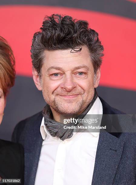 Andy Serkis arrives for the European Premiere of 'Batman V Superman: Dawn Of Justice' at Odeon Leicester Square on March 22, 2016 in London, England.