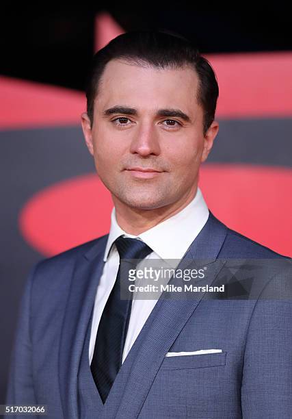 Darius Campbell arrives for the European Premiere of 'Batman V Superman: Dawn Of Justice' at Odeon Leicester Square on March 22, 2016 in London,...