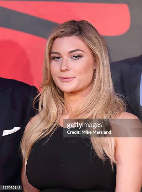 Tara King arrives for the European Premiere of 'Batman V Superman: Dawn Of Justice' at Odeon Leicester Square on March 22, 2016 in London, England.