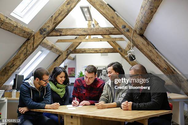 Left to right, Melvin Salas, co-founder of Leaf Music, Helga Alvarez, co-founder of Leaf Music, Wesley Hartley, curator at Leaf Music, Daniel Salas,...