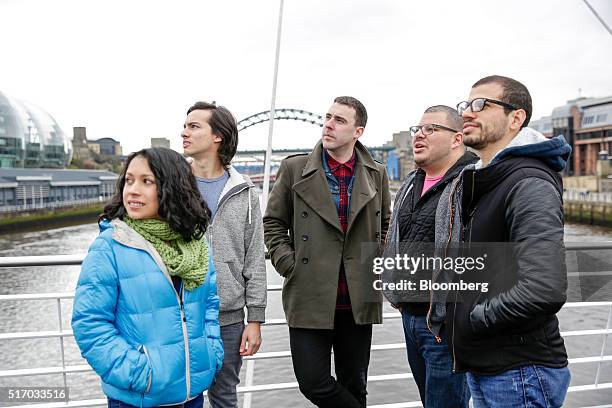 Left to right, Helga Alvarez, co-founder of Leaf Music, Daniel Salas, co-founder of Leaf Music, Wesley Hartley, curator at Leaf Music, Gilbert...