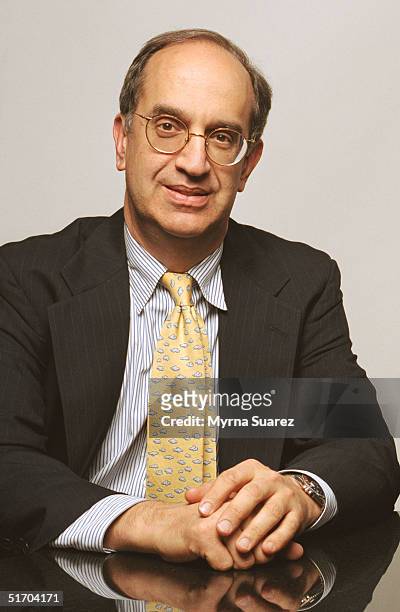 Michael G. Cherkasky sits at a desk circa May 2003 in New York City. Cherkasky was named Chairman and Chief Executive Officer of Marsh, Inc., a risk...