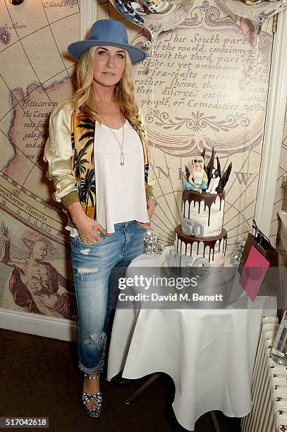 Meg Matthews attends her 50th birthday lunch at Mews of Mayfair on March 23, 2016 in London, England.