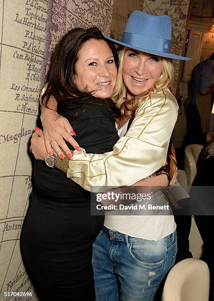 Fran Cutler and Meg Matthews attend Meg's 50th birthday lunch at Mews of Mayfair on March 23, 2016 in London, England.