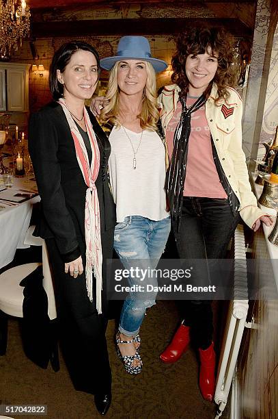Sadie Frost, Meg Matthews and Jess Morris attend Meg's 50th birthday lunch at Mews of Mayfair on March 23, 2016 in London, England.