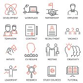 Set of icons related to business management - part 46