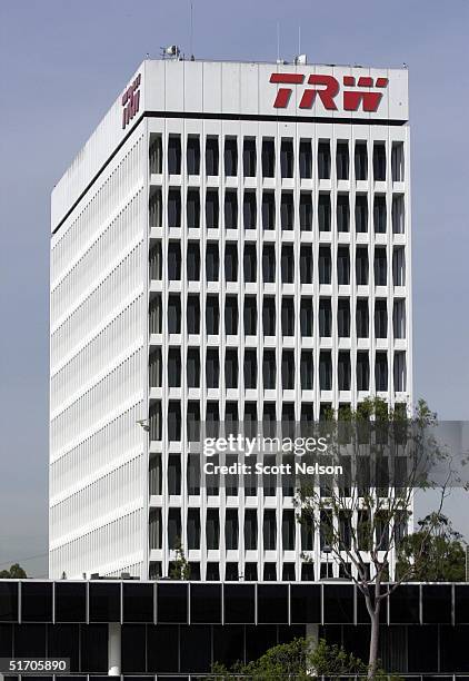 This 22 February 2002 photo shows the Redondo Beach, California headquarters of technology and aerospace manufacturer TRW. TRW is currently the...