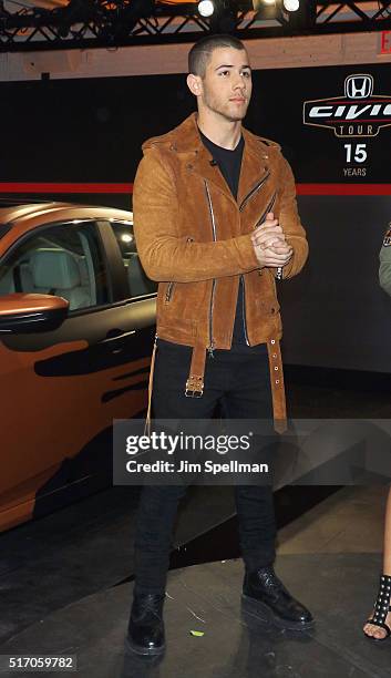 Singer Nick Jonas attends the 2016 Honda Civic tour artists announcement at the Garage on March 22, 2016 in New York City.