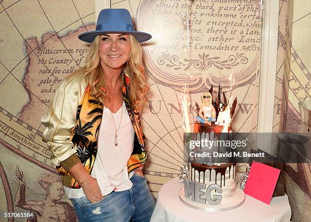 Meg Matthews attends her 50th birthday lunch at Mews of Mayfair on March 23, 2016 in London, England.