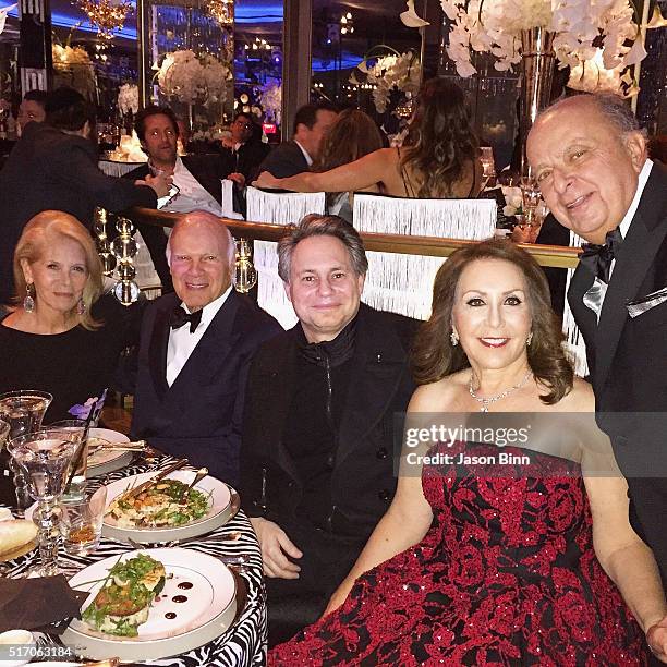 Producer Daryl Roth, Founder of Vornado Realty Steven Roth, Jason Binn, Cookie Chera, Founder of Crown Acquisitions Stanley Chera circa February 2016...