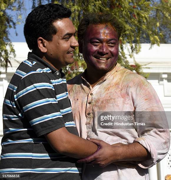 Nitin Tyagi with Delhi Water Minister Kapil Mishra during the unveiling of the statues of Shaheed Bhagat Singh, Shaheed Rajguru and Shaheed Sukhdev...