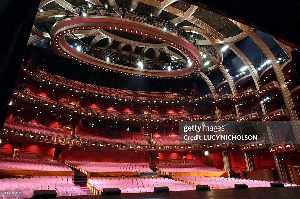 The Kodak Theatre is shown from the stage where th